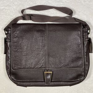 Marruecos Columbian Leather Messenger Bag Laptop Bag Hand Crafted Brown Pebbled